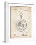 PP112-Vintage Parchment U.S. Watch Co. Pocket Watch Patent Poster-Cole Borders-Framed Giclee Print