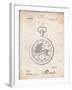 PP112-Vintage Parchment U.S. Watch Co. Pocket Watch Patent Poster-Cole Borders-Framed Giclee Print