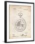 PP112-Vintage Parchment U.S. Watch Co. Pocket Watch Patent Poster-Cole Borders-Framed Giclee Print