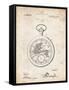 PP112-Vintage Parchment U.S. Watch Co. Pocket Watch Patent Poster-Cole Borders-Framed Stretched Canvas