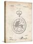 PP112-Vintage Parchment U.S. Watch Co. Pocket Watch Patent Poster-Cole Borders-Stretched Canvas