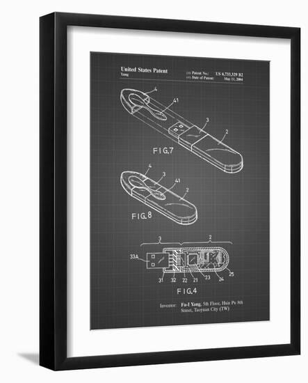 PP1120-Black Grid USB Flash Drive Patent Poster-Cole Borders-Framed Giclee Print