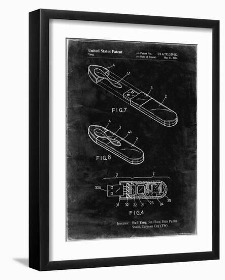 PP1120-Black Grunge USB Flash Drive Patent Poster-Cole Borders-Framed Giclee Print