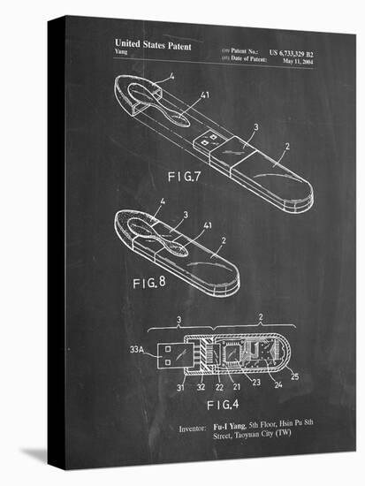 PP1120-Chalkboard USB Flash Drive Patent Poster-Cole Borders-Stretched Canvas