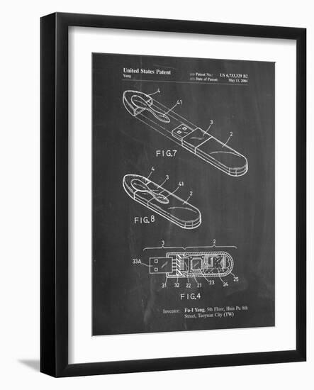 PP1120-Chalkboard USB Flash Drive Patent Poster-Cole Borders-Framed Giclee Print