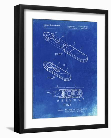 PP1120-Faded Blueprint USB Flash Drive Patent Poster-Cole Borders-Framed Giclee Print