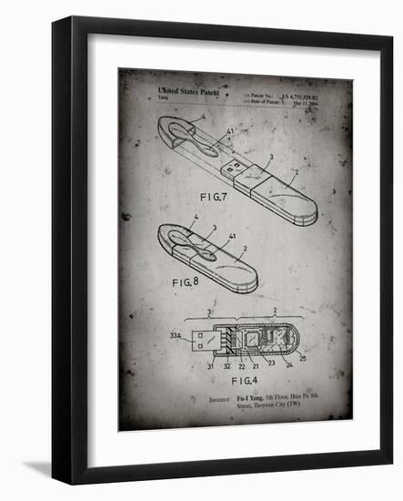 PP1120-Faded Grey USB Flash Drive Patent Poster-Cole Borders-Framed Giclee Print