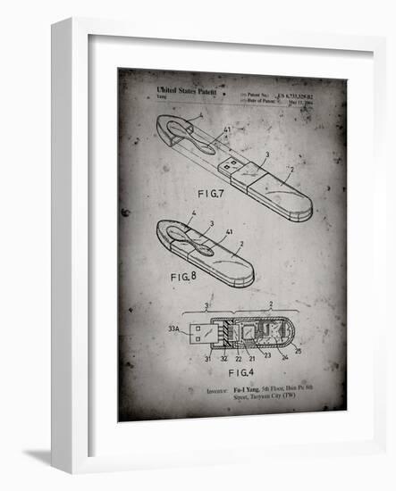PP1120-Faded Grey USB Flash Drive Patent Poster-Cole Borders-Framed Giclee Print