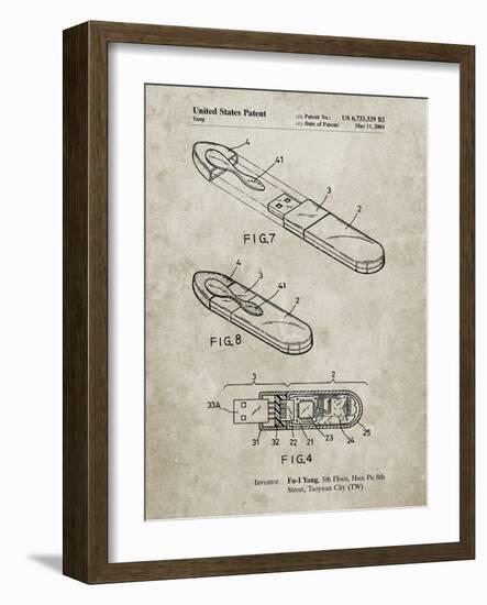 PP1120-Sandstone USB Flash Drive Patent Poster-Cole Borders-Framed Giclee Print