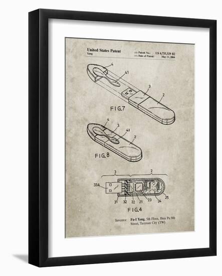 PP1120-Sandstone USB Flash Drive Patent Poster-Cole Borders-Framed Giclee Print