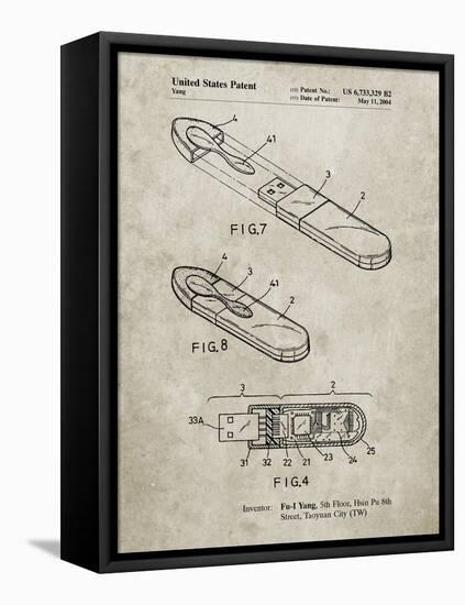 PP1120-Sandstone USB Flash Drive Patent Poster-Cole Borders-Framed Stretched Canvas