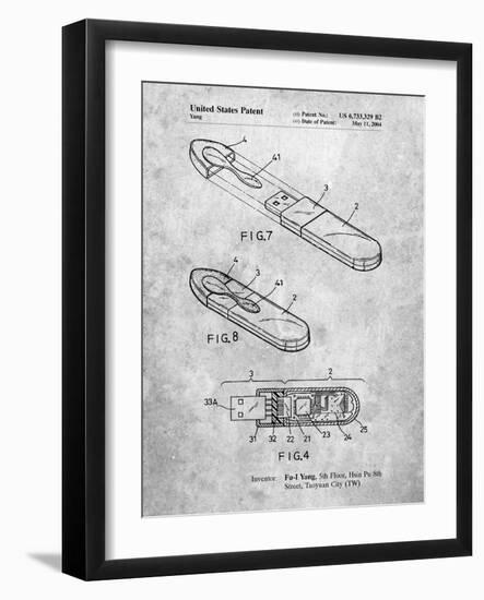 PP1120-Slate USB Flash Drive Patent Poster-Cole Borders-Framed Giclee Print