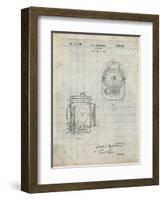 PP1123-Antique Grid Parchment Vintage Movie Set Light Patent Poster-Cole Borders-Framed Giclee Print