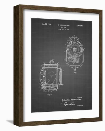 PP1123-Black Grid Vintage Movie Set Light Patent Poster-Cole Borders-Framed Giclee Print