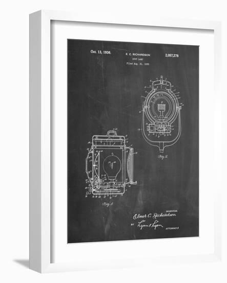 PP1123-Chalkboard Vintage Movie Set Light Patent Poster-Cole Borders-Framed Giclee Print