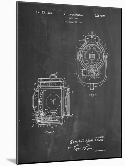 PP1123-Chalkboard Vintage Movie Set Light Patent Poster-Cole Borders-Mounted Giclee Print