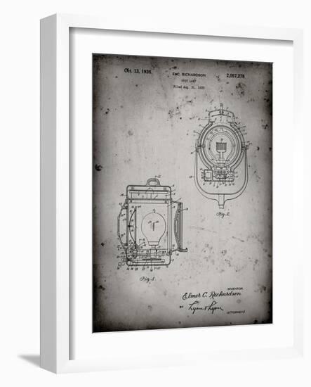 PP1123-Faded Grey Vintage Movie Set Light Patent Poster-Cole Borders-Framed Giclee Print
