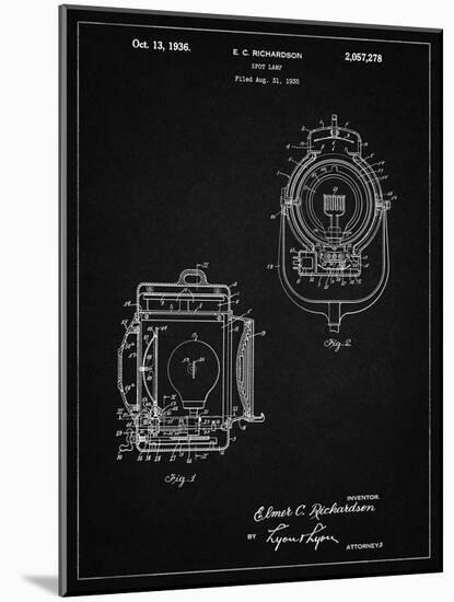 PP1123-Vintage Black Vintage Movie Set Light Patent Poster-Cole Borders-Mounted Premium Giclee Print