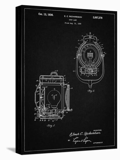 PP1123-Vintage Black Vintage Movie Set Light Patent Poster-Cole Borders-Stretched Canvas