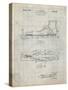 PP1124-Antique Grid Parchment Vintage Ski's Patent Poster-Cole Borders-Stretched Canvas