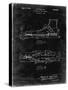 PP1124-Black Grunge Vintage Ski's Patent Poster-Cole Borders-Stretched Canvas