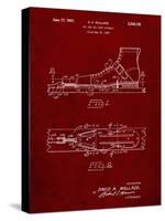 PP1124-Burgundy Vintage Ski's Patent Poster-Cole Borders-Stretched Canvas