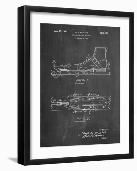 PP1124-Chalkboard Vintage Ski's Patent Poster-Cole Borders-Framed Giclee Print