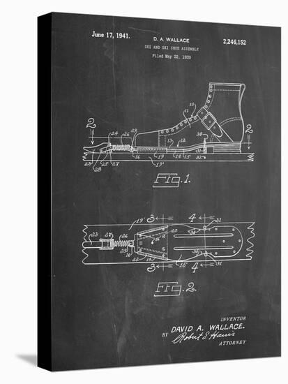 PP1124-Chalkboard Vintage Ski's Patent Poster-Cole Borders-Stretched Canvas