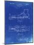 PP1124-Faded Blueprint Vintage Ski's Patent Poster-Cole Borders-Mounted Giclee Print