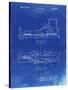 PP1124-Faded Blueprint Vintage Ski's Patent Poster-Cole Borders-Stretched Canvas