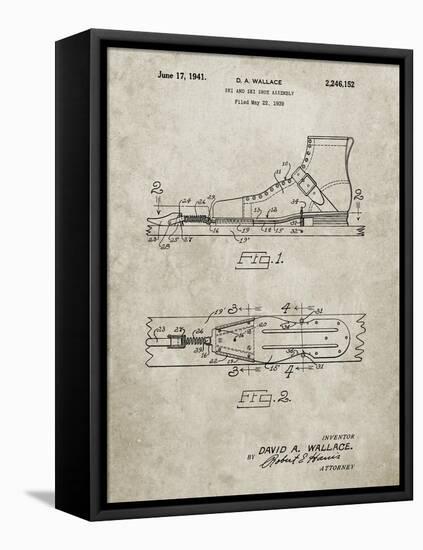 PP1124-Sandstone Vintage Ski's Patent Poster-Cole Borders-Framed Stretched Canvas