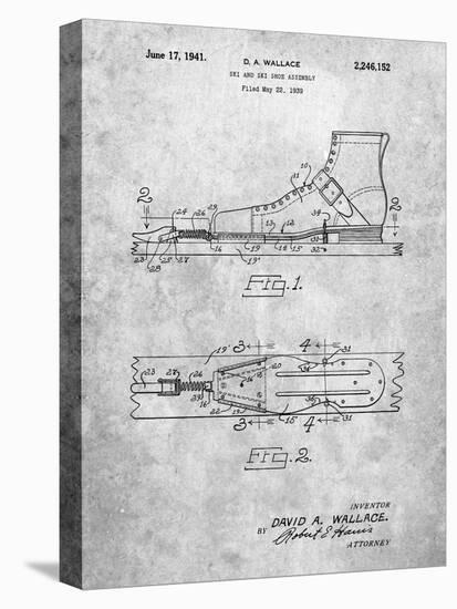 PP1124-Slate Vintage Ski's Patent Poster-Cole Borders-Stretched Canvas