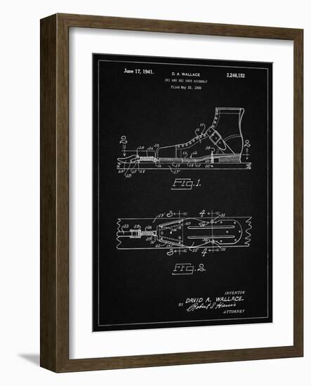 PP1124-Vintage Black Vintage Ski's Patent Poster-Cole Borders-Framed Giclee Print