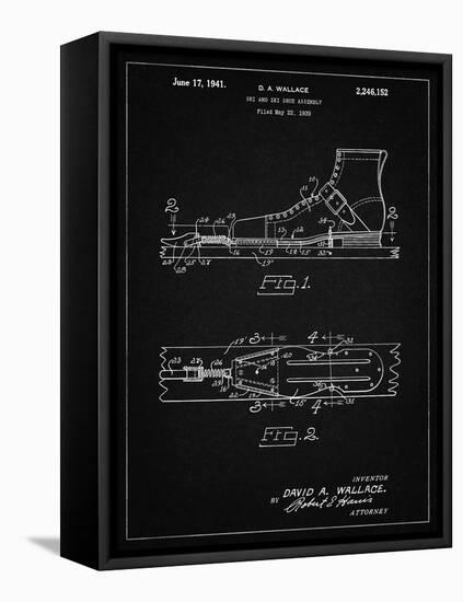 PP1124-Vintage Black Vintage Ski's Patent Poster-Cole Borders-Framed Stretched Canvas