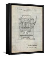 PP1125-Antique Grid Parchment Vintage Slot Machine 1932 Patent Poster-Cole Borders-Framed Stretched Canvas