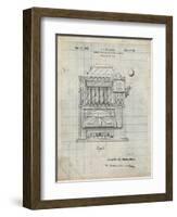 PP1125-Antique Grid Parchment Vintage Slot Machine 1932 Patent Poster-Cole Borders-Framed Giclee Print