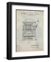 PP1125-Antique Grid Parchment Vintage Slot Machine 1932 Patent Poster-Cole Borders-Framed Giclee Print