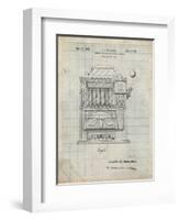 PP1125-Antique Grid Parchment Vintage Slot Machine 1932 Patent Poster-Cole Borders-Framed Giclee Print