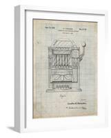 PP1125-Antique Grid Parchment Vintage Slot Machine 1932 Patent Poster-Cole Borders-Framed Premium Giclee Print