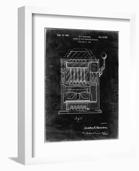 PP1125-Black Grunge Vintage Slot Machine 1932 Patent Poster-Cole Borders-Framed Premium Giclee Print