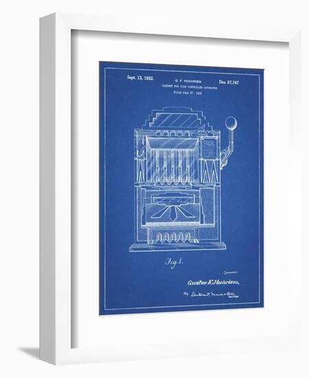 PP1125-Blueprint Vintage Slot Machine 1932 Patent Poster-Cole Borders-Framed Giclee Print