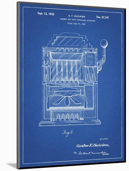 PP1125-Blueprint Vintage Slot Machine 1932 Patent Poster-Cole Borders-Mounted Giclee Print