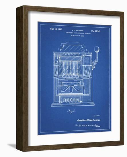 PP1125-Blueprint Vintage Slot Machine 1932 Patent Poster-Cole Borders-Framed Giclee Print