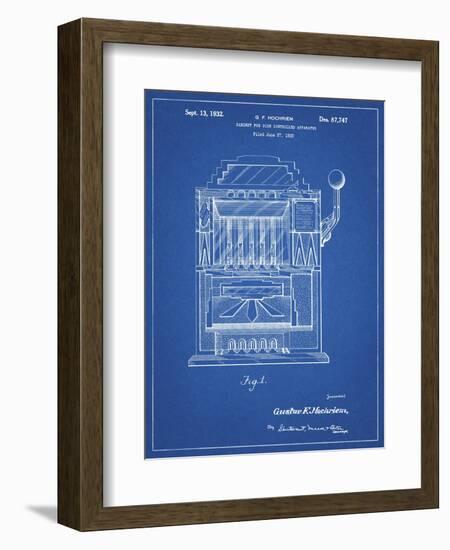 PP1125-Blueprint Vintage Slot Machine 1932 Patent Poster-Cole Borders-Framed Premium Giclee Print