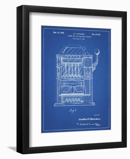 PP1125-Blueprint Vintage Slot Machine 1932 Patent Poster-Cole Borders-Framed Premium Giclee Print