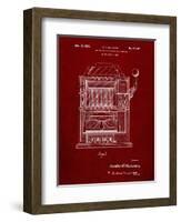 PP1125-Burgundy Vintage Slot Machine 1932 Patent Poster-Cole Borders-Framed Giclee Print