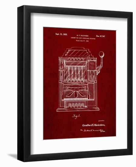 PP1125-Burgundy Vintage Slot Machine 1932 Patent Poster-Cole Borders-Framed Giclee Print