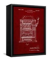 PP1125-Burgundy Vintage Slot Machine 1932 Patent Poster-Cole Borders-Framed Stretched Canvas