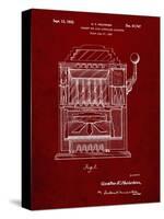 PP1125-Burgundy Vintage Slot Machine 1932 Patent Poster-Cole Borders-Stretched Canvas