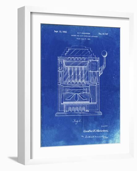 PP1125-Faded Blueprint Vintage Slot Machine 1932 Patent Poster-Cole Borders-Framed Giclee Print